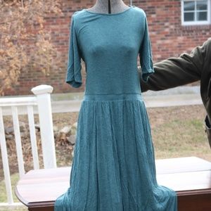 soft, fitted, long dress from Anthropologie